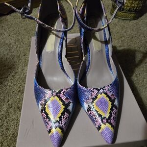 Vibrant Multicolor Snakeskin Women's Heels